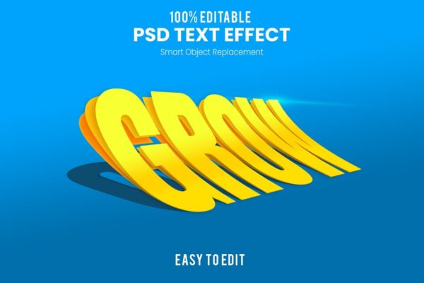 渐变分层文字特效[PSD] Grow Layer Text Effect PSD