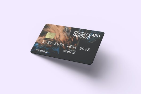 逼真的信用卡效果图样机模板 Realistic Credit Card Mockup Template