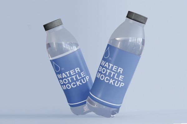 矿泉水瓶包装设计样机图 Water Bottle Mockup