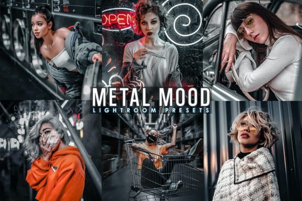 高冷金属风格照片摄影LR调色预设 Moody Metal Presets Mobile and Desktop
