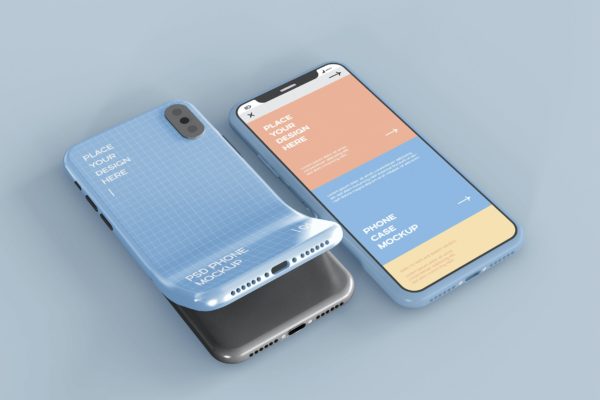 智能手机屏幕&保护壳样机图素材 Smartphone Screen and Case Mockup