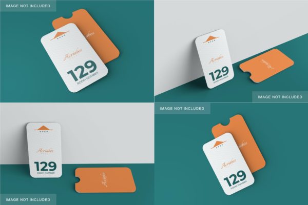 极简主义卡片&卡套设计样机 Minimalist Card & Holder Mockup