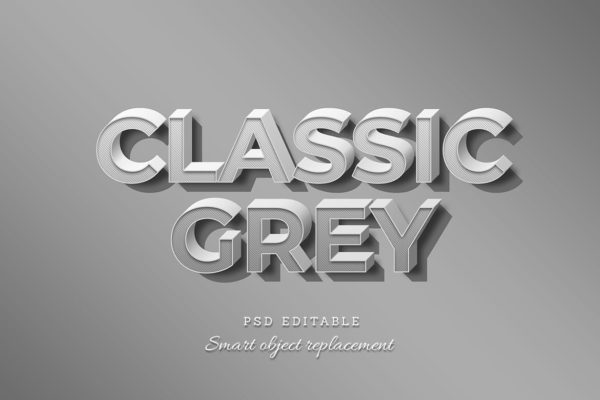 经典灰色文字效果ps图层样式 Classic Grey Text Effect
