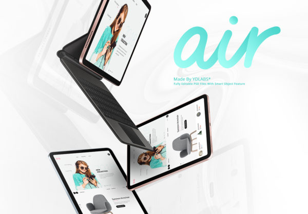 下午茶：网站设计效果图展示iPad Air样机