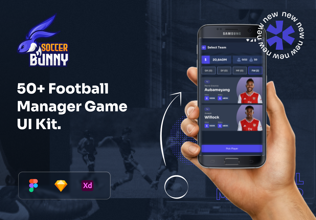 Soccer Bunny – Football Manager Game UI Kit