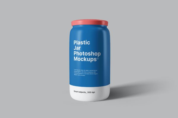塑料罐包装设计效果图样机 Plastic Jar Mockups