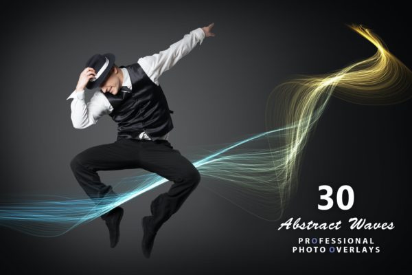 30个抽象线条波浪照片叠层背景素材 30 Abstract Waves Photo Overlays