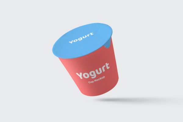 酸奶杯&冰淇淋杯包装设计Psd样机 Yogurt Cup Photoshop Mockups