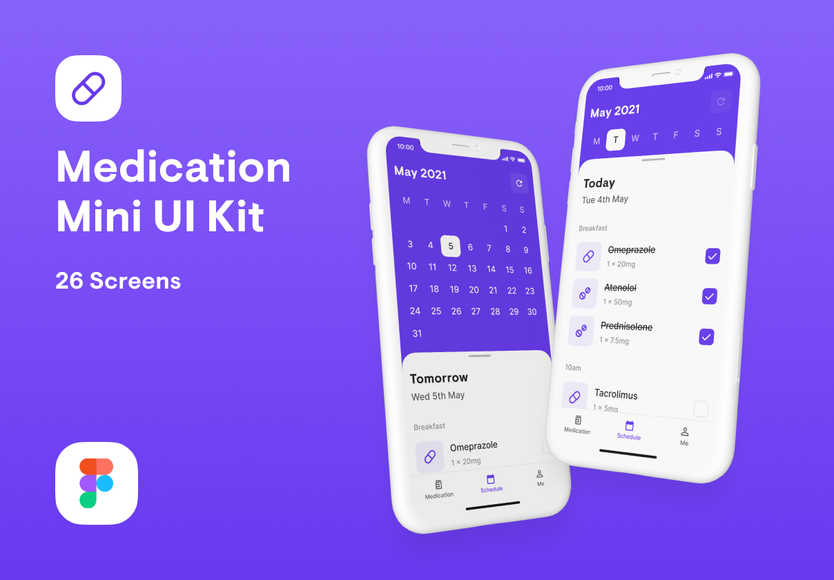 Medication Scheduler – UI Kit for Figma