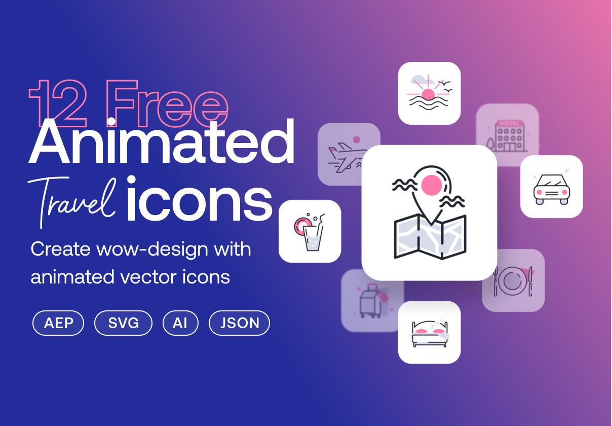 Animated travel icons