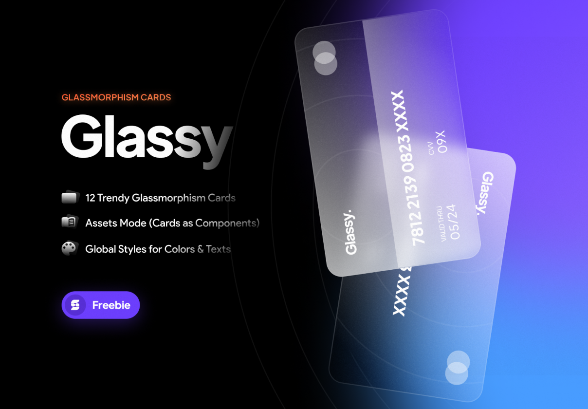 Glassy – Trendy Glassmorphism Cards