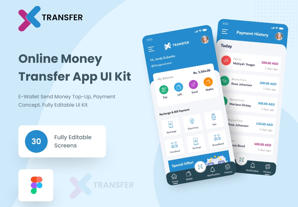 Transfer – Online wallet app