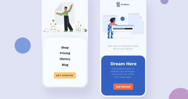 加载主题APP用户界面设计矢量插画素材 Loading Mobile Interface Illustrations