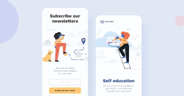 搜索主题APP用户界面设计矢量插画素材 Searching Mobile Interface Illustrations