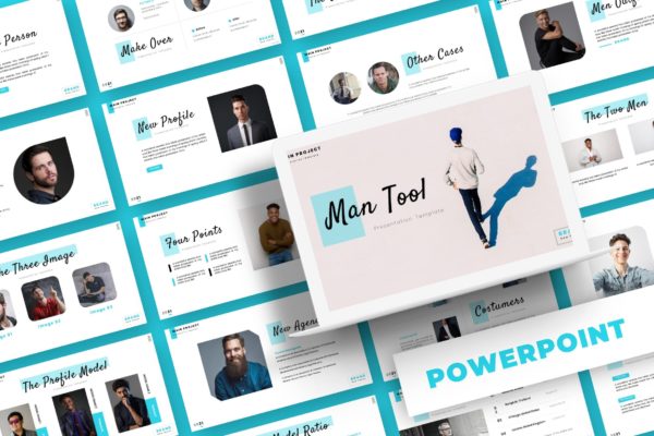 男士发型介绍PowerPoint演示模板 Man Tool – Powerpoint Template