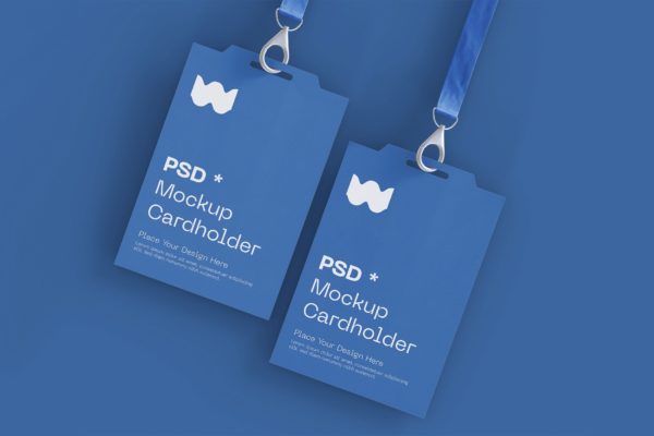 两个徽章身份卡/工作牌设计样机 Set of Two Badge Identity Cards Mockup