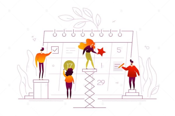 高效计划主题扁平设计风格矢量插画 Efficient planning – flat design illustration