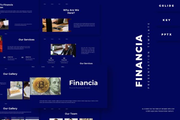 金融货币投资主题PPT/Keynote/谷歌幻灯片三合一模板 Financia – Presentation Template