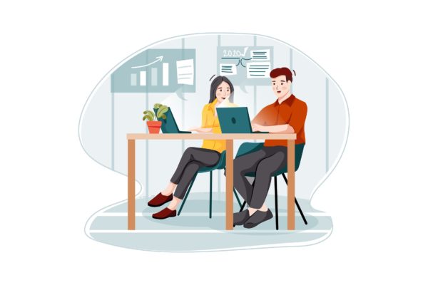 业务报告概念插画矢量素材 Business Reports Illustration concept