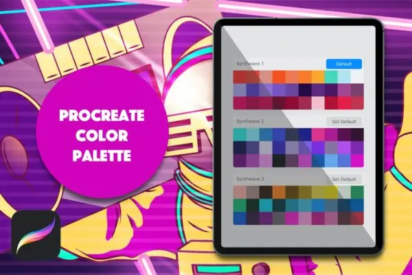 复古80年代合成波Procreate调色板 Procreate Palette – Synthwave