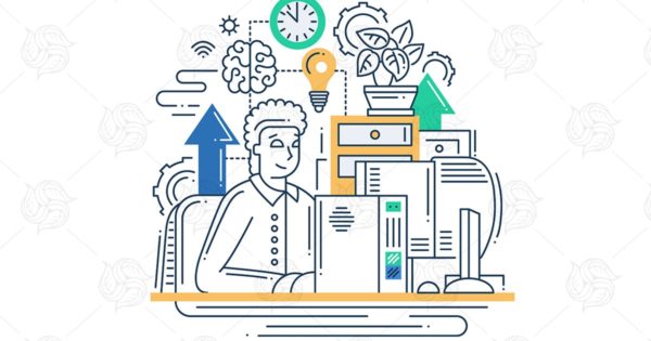互联网通信扁平设计插画矢量素材 Illustration of flat design internet communication