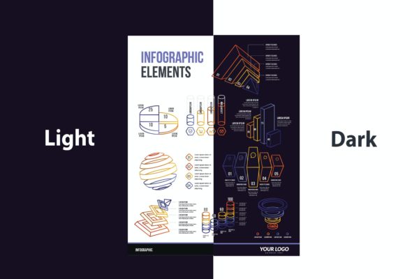 信息图表元素数据可视化/统计矢量图形模板V.47 Infographic Examples for Designer V.47