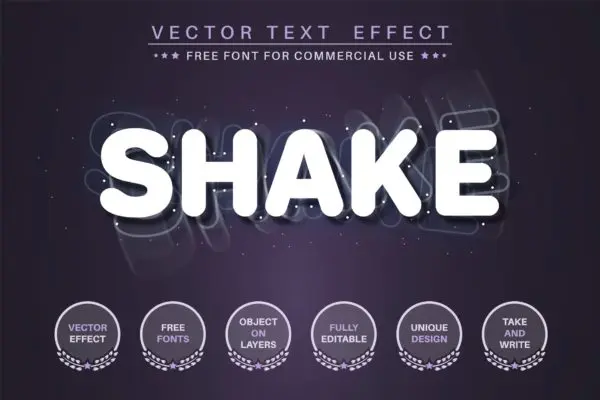 摇晃风格飞溅文字效果字体样式矢量素材 Shake splatter  – editable text effect font style