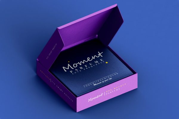 打开状态礼品盒品牌包装设计样机模板 Open Gift Box Mockup Template