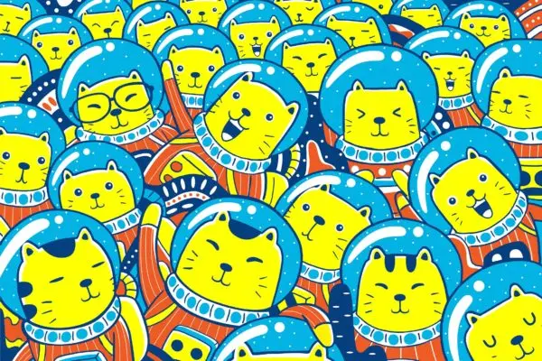 可爱猫咪宇航员矢量插画素材 Catstronauts Vector Illustration