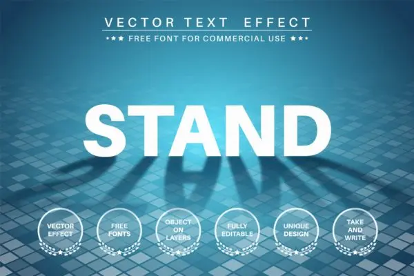 背光文字效果字体样式矢量素材 Light from behind  – editable text effect,  font style