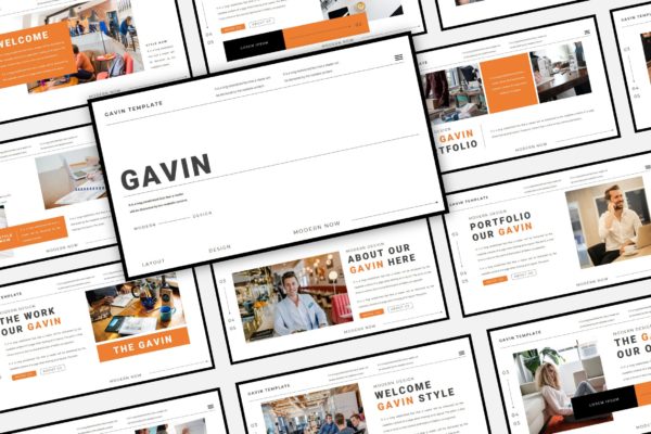 企业文化介绍Powerpoint幻灯片模板 Gavin – Powerpoint Template