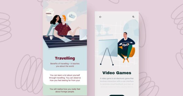 娱乐活动主题APP用户界面设计矢量插画素材 Relax Mobile Interface illustrations