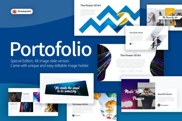 艺术作品集展示powerpoint模板 Portofolio Artistic Powerpoint Template