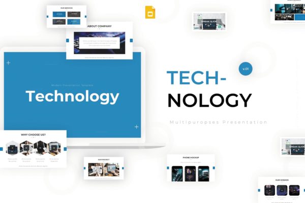 IT技术主题Google幻灯片模板素材 Technology – Google Slides Template