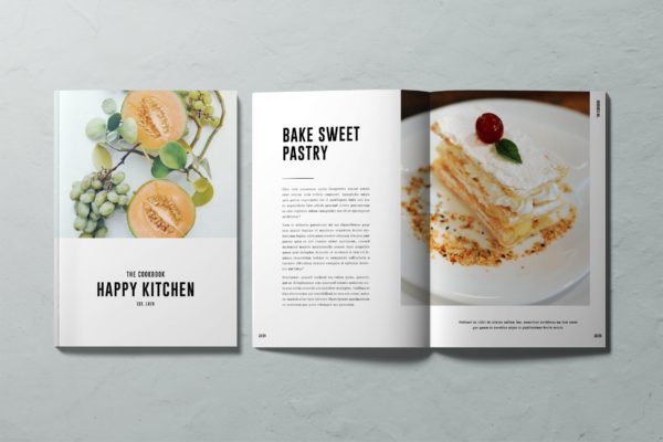 食谱菜谱美食杂志画册设计模板v4 Cookbook