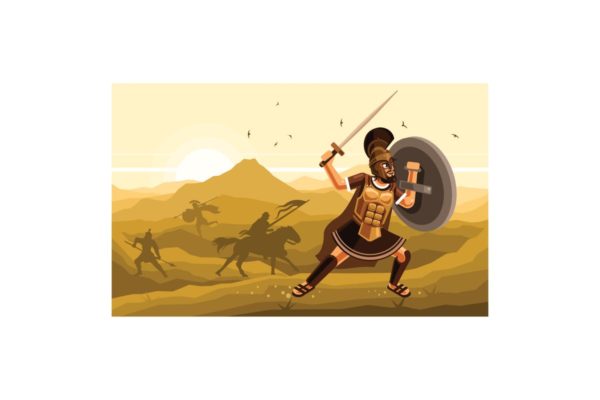 战士人物图形矢量插画 Warrior Character Graphics Vector Illustration