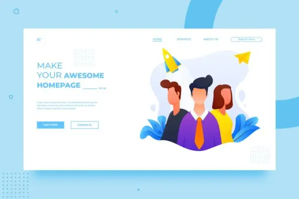 团队合作主题网站首页Banner设计模板 SRTP – Teamwork Banner Homepage