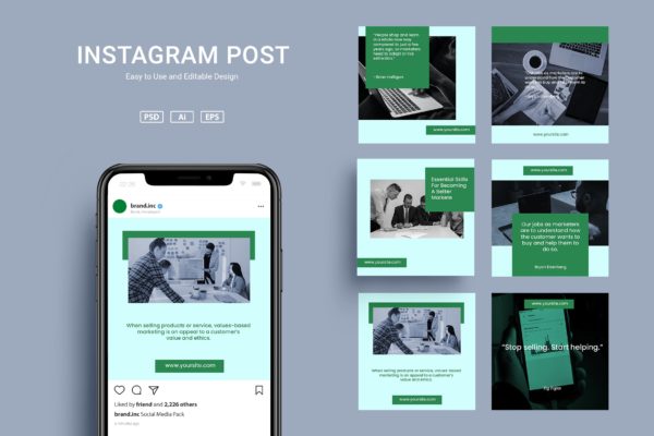 创意商业服务推广Instagram帖子设计社交素材v3.37 VDN Instagram Post v3.37