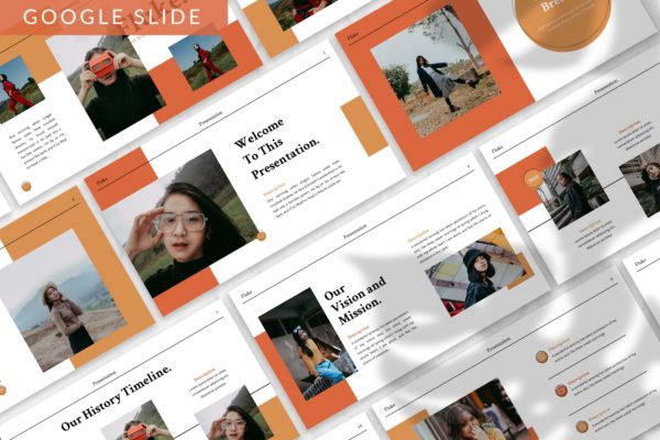 旅游出行多图展示谷歌PPT模板 Fluke – Lookbook Google Slide Template