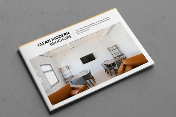 简约现代风格画册排版设计模板 Clean Modern Brochure
