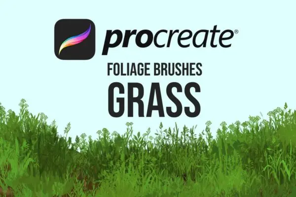 绿草叶子Procreate笔刷素材 Procreate Foliage Brushes – Grass