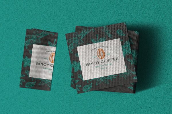 纸餐巾餐厅品牌设计样机 Paper Napkin Mockup
