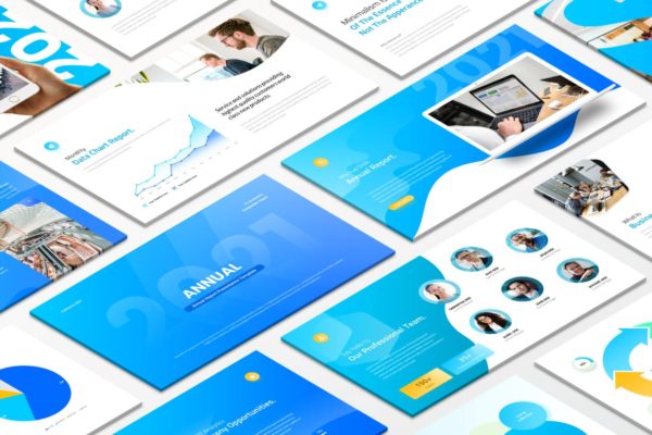 公司年度报告Powerpoint演示模板 Annual Report Powerpoint Template