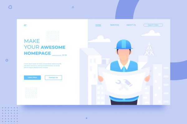 施工建筑主题网站首页Banner设计模板 SRTP – Builder Banner Homepage.05