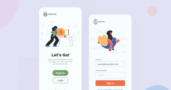 注册页主题APP用户界面设计矢量插画素材 Sign Mobile Interface Illustrations