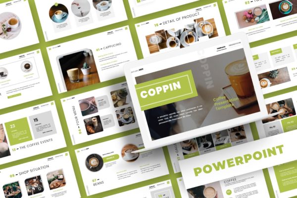 咖啡品牌介绍PPT幻灯片模板下载 Coppin – Powerpoint Template
