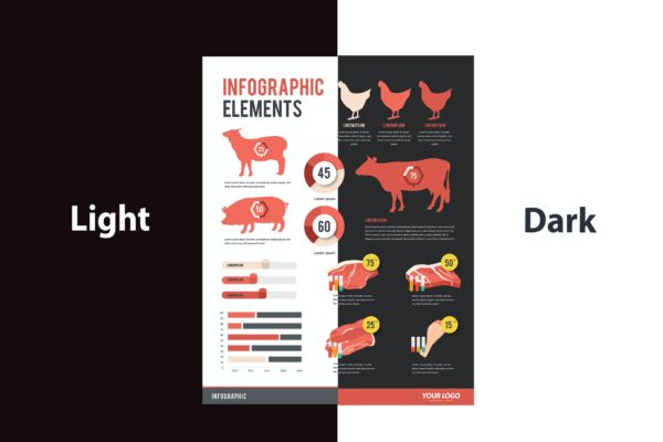 信息图表元素数据可视化/统计矢量图形模板V.41 Infographic Examples for Designer V.41