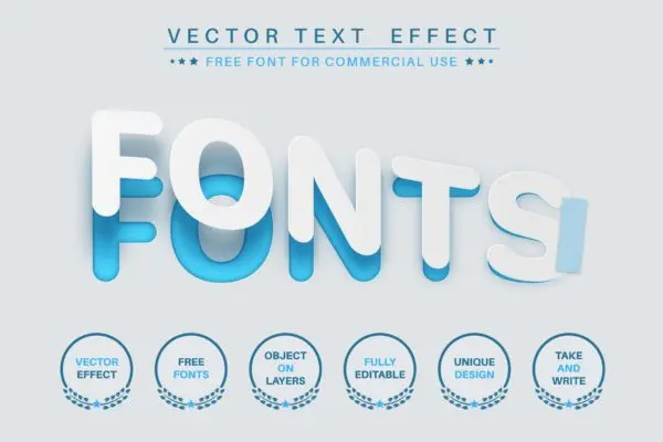 撕开的纸张文字效果字体样式矢量素材 Torn paper – editable text effect,  font style