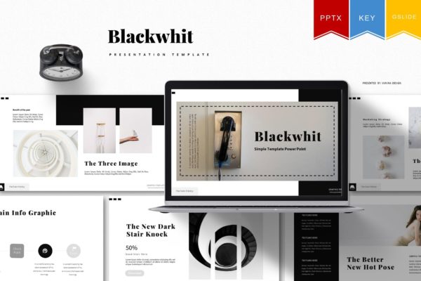 黑白简约风PPT/Keynote/谷歌幻灯片模板 Blackwhit | Powerpoint, Keynote, Google Slides