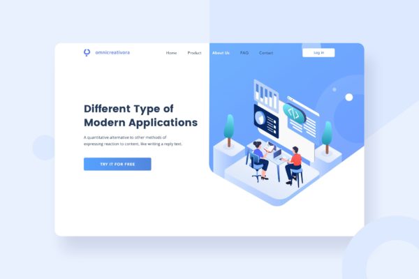 网站编程概念插画登陆页面设计模板下载 Website Programming Landing Page Header